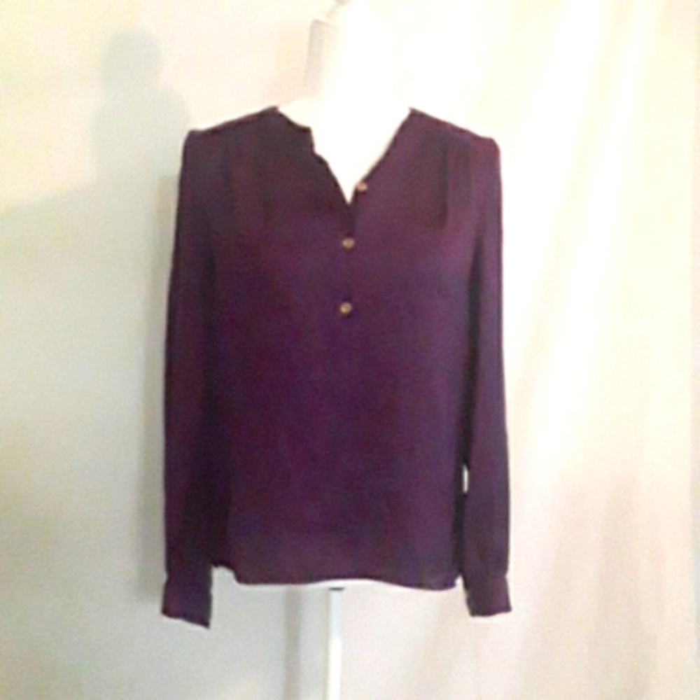 Vince Camuto Purple Satin Blouse